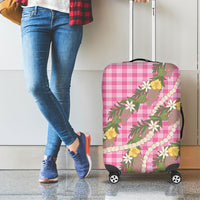 Aloha Puakenikeni Anthurium Pikake Lei Luggage Cover Tropical Pink Hawaiian Palaka Pattern LT9 - Polynesian Pride