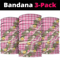 Aloha Puakenikeni Anthurium Pikake Lei Neck Gaiter Tropical Pink Hawaiian Palaka Pattern