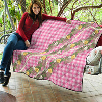 Aloha Puakenikeni Anthurium Pikake Lei Quilt Tropical Pink Hawaiian Palaka Pattern
