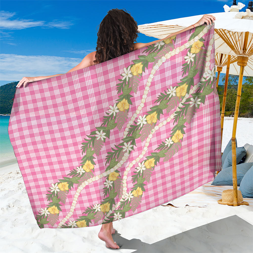 Aloha Puakenikeni Anthurium Pikake Lei Sarong Tropical Pink Hawaiian Palaka Pattern LT9 One Size 44 x 66 inches Pink - Polynesian Pride