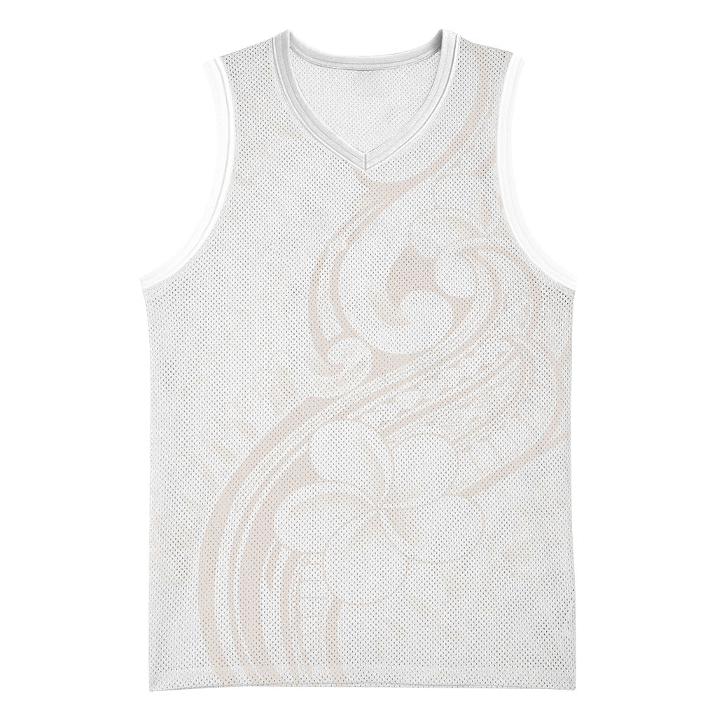 Hawaii Plumeria Lokelani Pikake Lei Basketball Jersey Sandy Beige Polynesian Tattoo LT9 Unisex Beige - Polynesian Pride