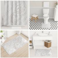 Hawaii Plumeria Lokelani Pikake Lei Bathroom Set Sandy Beige Polynesian Tattoo