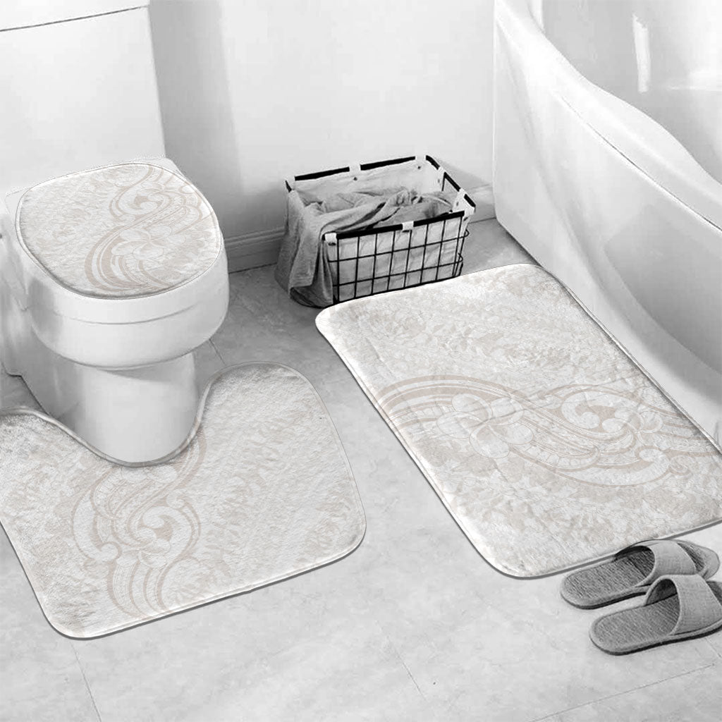Hawaii Plumeria Lokelani Pikake Lei Bathroom Set Sandy Beige Polynesian Tattoo