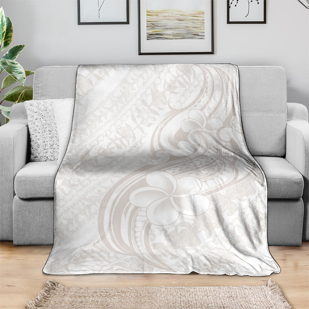 Hawaii Plumeria Lokelani Pikake Lei Blanket Sandy Beige Polynesian Tattoo LT9 - Polynesian Pride