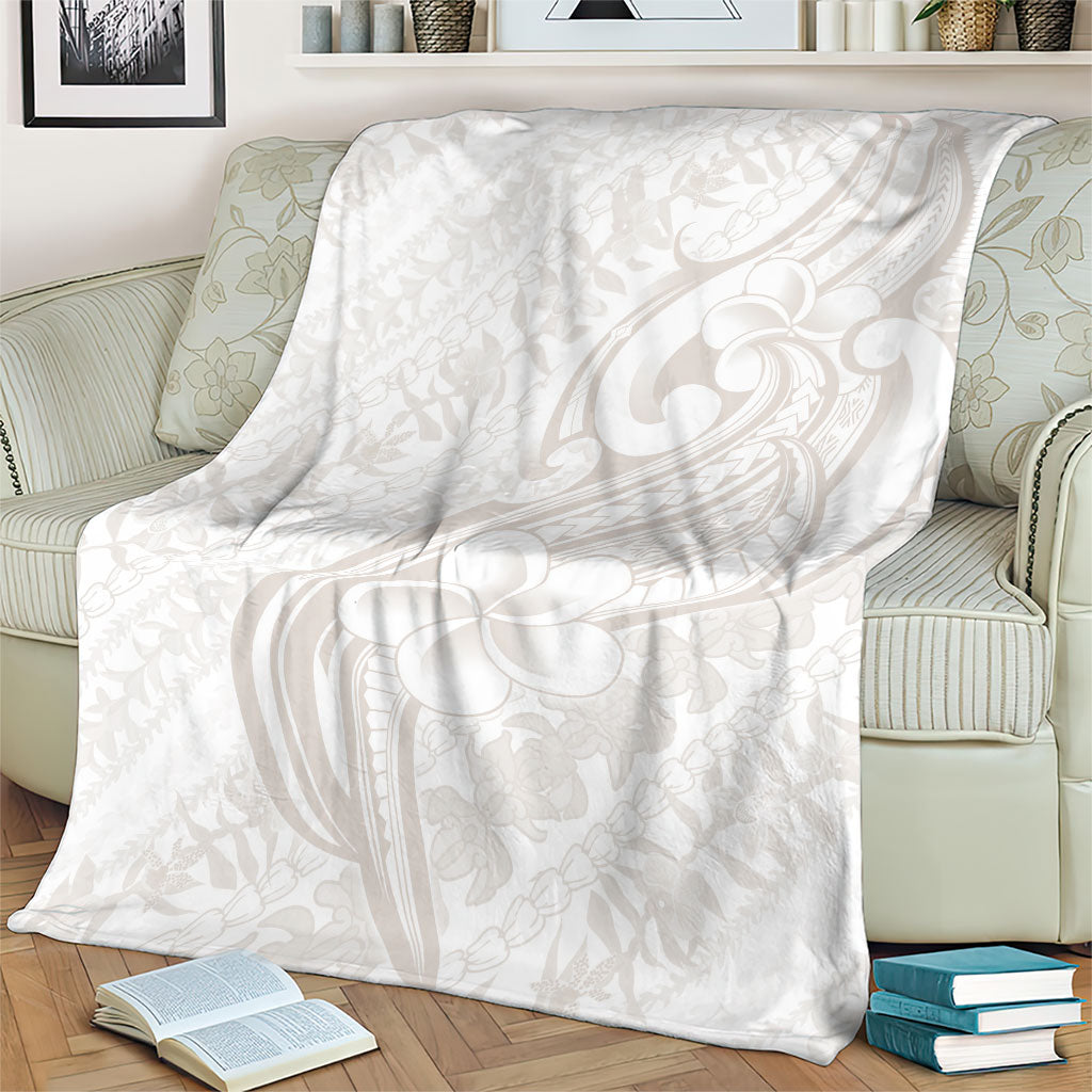 Hawaii Plumeria Lokelani Pikake Lei Blanket Sandy Beige Polynesian Tattoo LT9 - Polynesian Pride