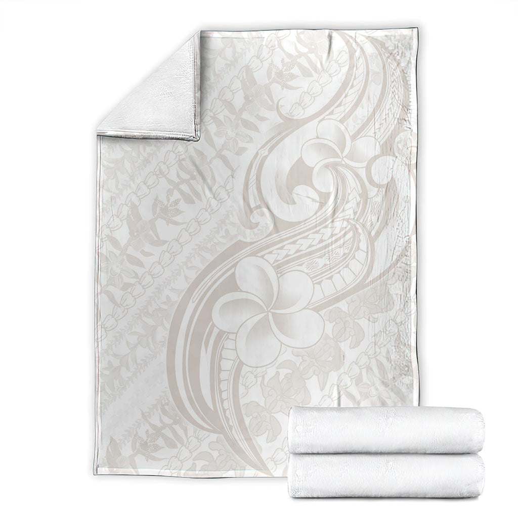 Hawaii Plumeria Lokelani Pikake Lei Blanket Sandy Beige Polynesian Tattoo LT9 - Polynesian Pride