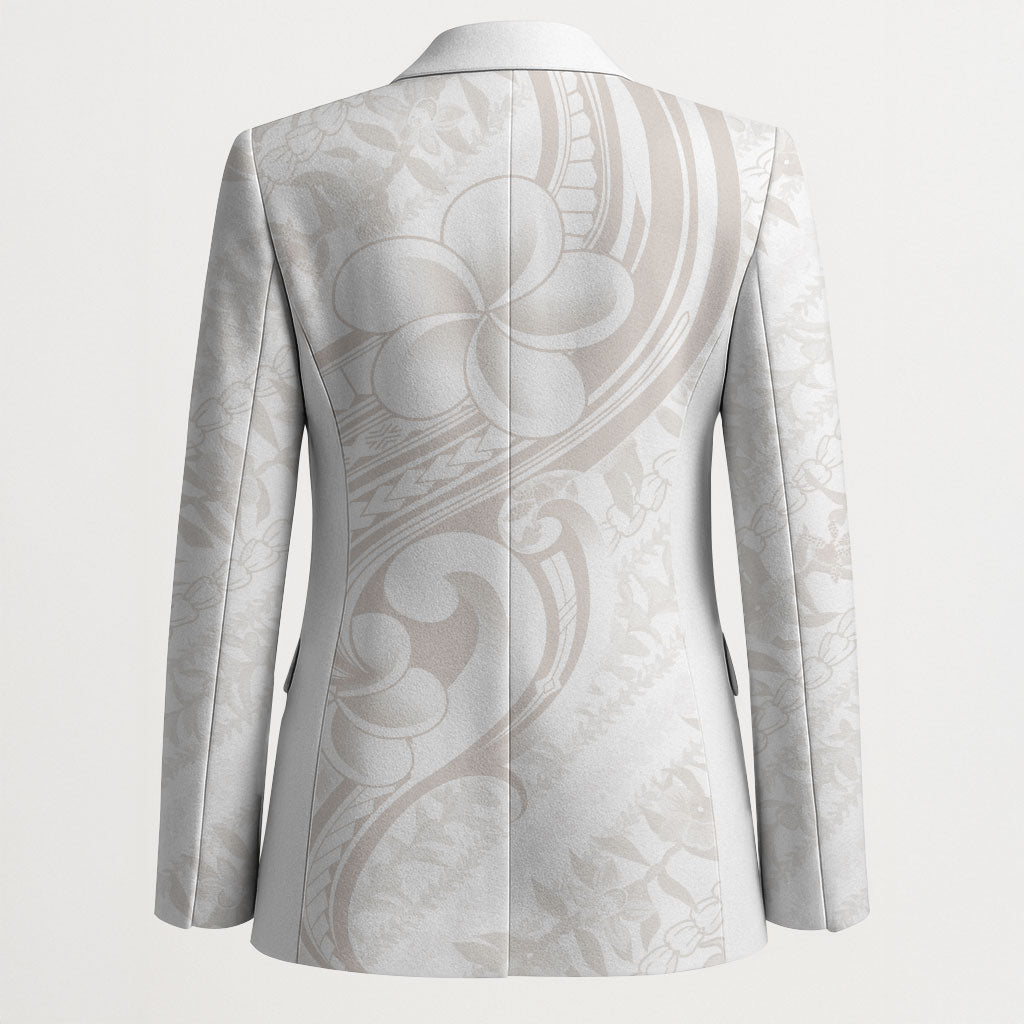 Hawaii Plumeria Lokelani Pikake Lei Blazer Sandy Beige Polynesian Tattoo LT9 - Polynesian Pride