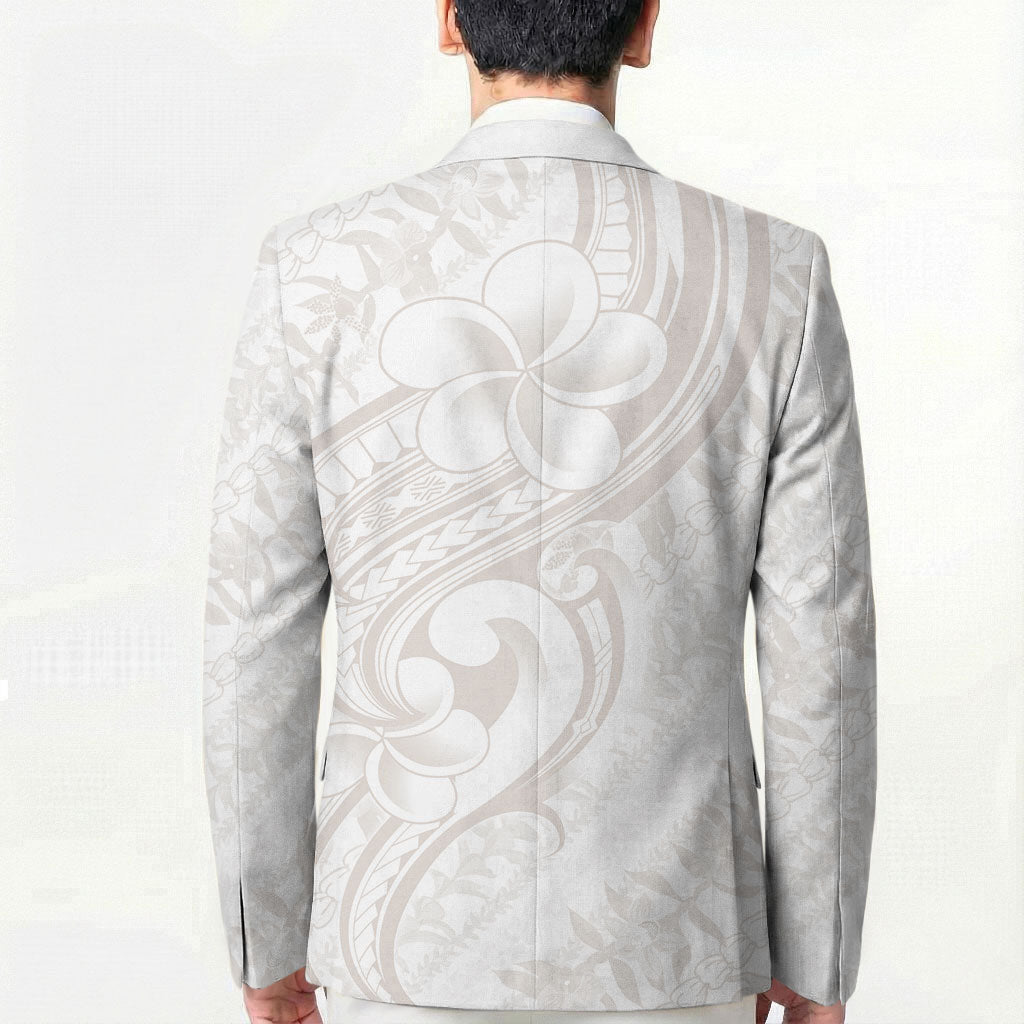 Hawaii Plumeria Lokelani Pikake Lei Blazer Sandy Beige Polynesian Tattoo LT9 - Polynesian Pride