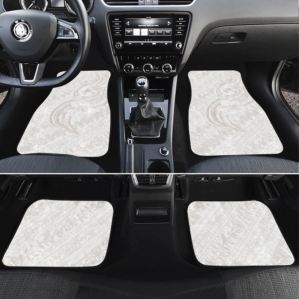 Hawaii Plumeria Lokelani Pikake Lei Car Mats Sandy Beige Polynesian Tattoo