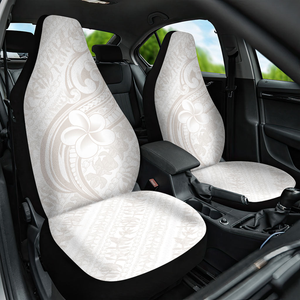 Hawaii Plumeria Lokelani Pikake Lei Car Seat Cover Sandy Beige Polynesian Tattoo LT9 One Size Beige - Polynesian Pride