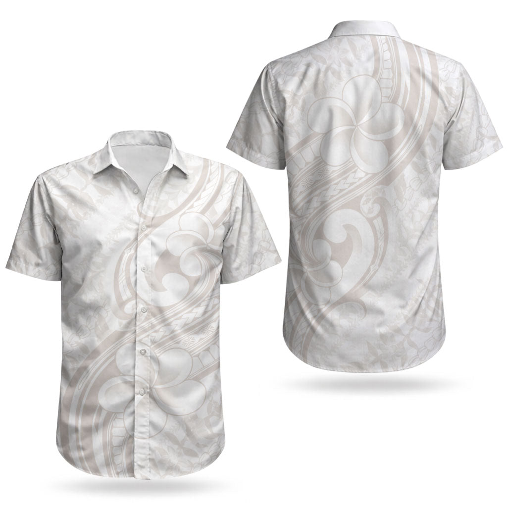 Hawaii Plumeria Lokelani Pikake Lei Couples Matching Mermaid Dress and Hawaiian Shirt Sandy Beige Polynesian Tattoo LT9 - Polynesian Pride
