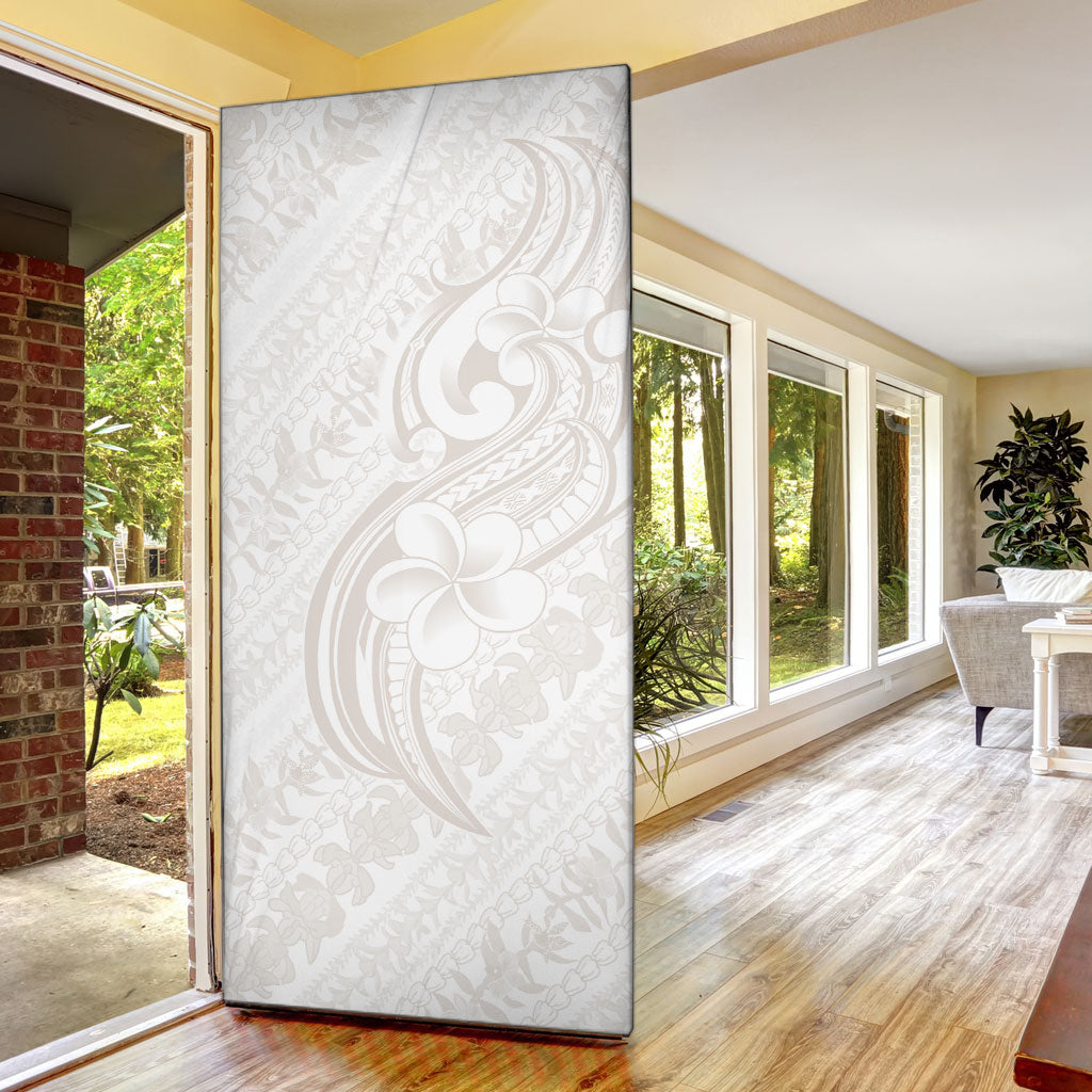Hawaii Plumeria Lokelani Pikake Lei Door Cover Sandy Beige Polynesian Tattoo LT9 - Polynesian Pride
