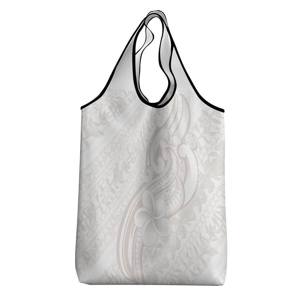 Hawaii Plumeria Lokelani Pikake Lei Grocery Bag Sandy Beige Polynesian Tattoo