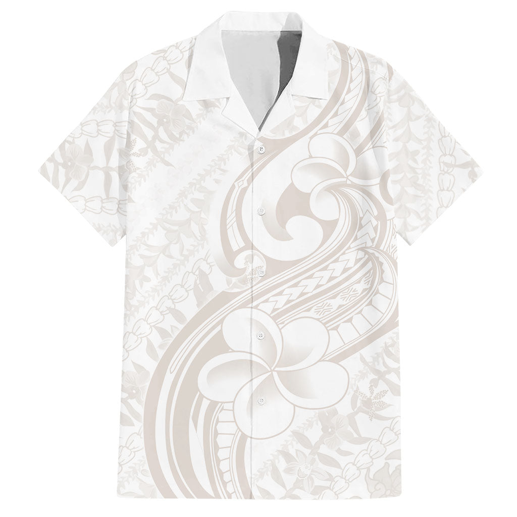 Hawaii Plumeria Lokelani Pikake Lei Hawaiian Shirt Sandy Beige Polynesian Tattoo LT9 Beige - Polynesian Pride