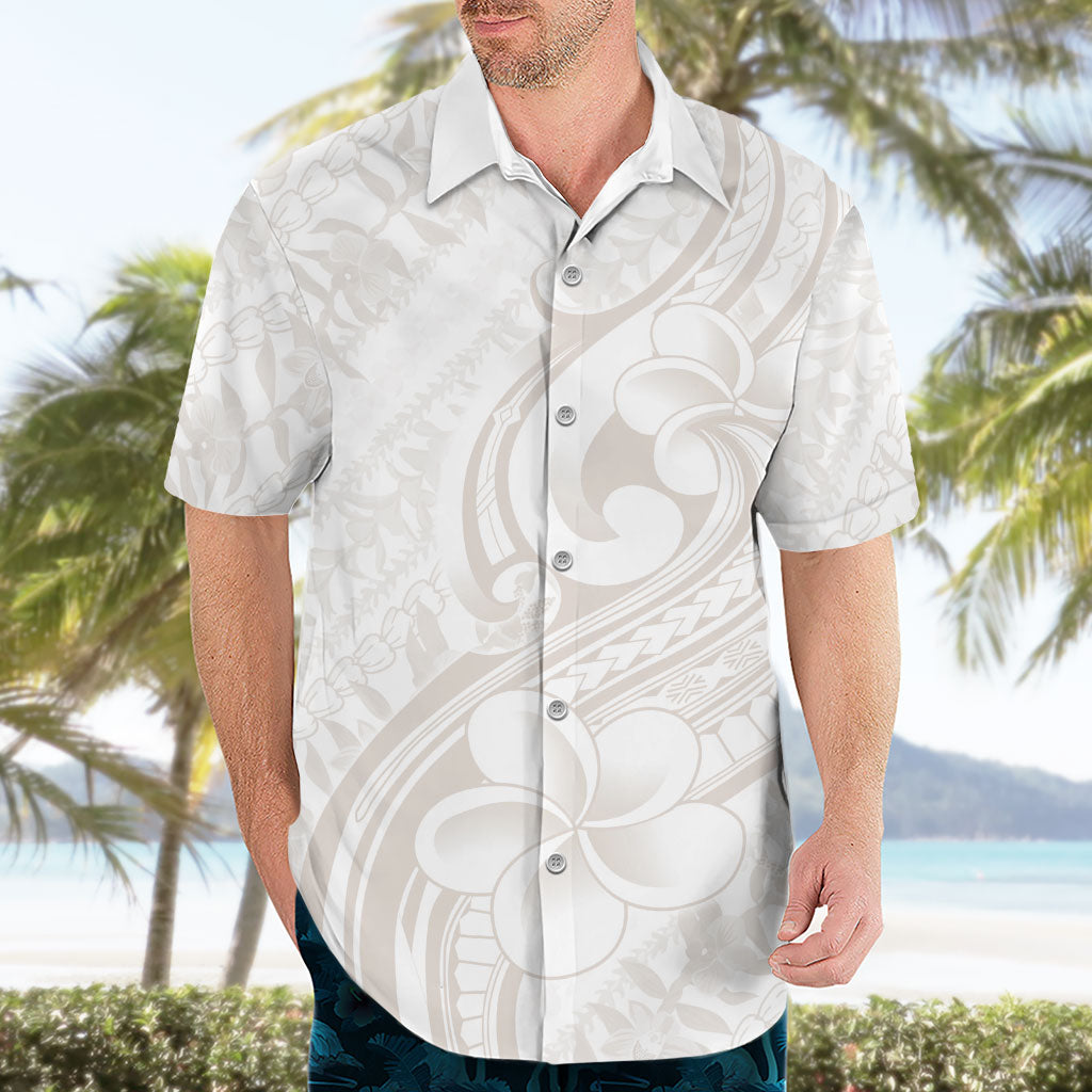 Hawaii Plumeria Lokelani Pikake Lei Hawaiian Shirt Sandy Beige Polynesian Tattoo LT9 - Polynesian Pride