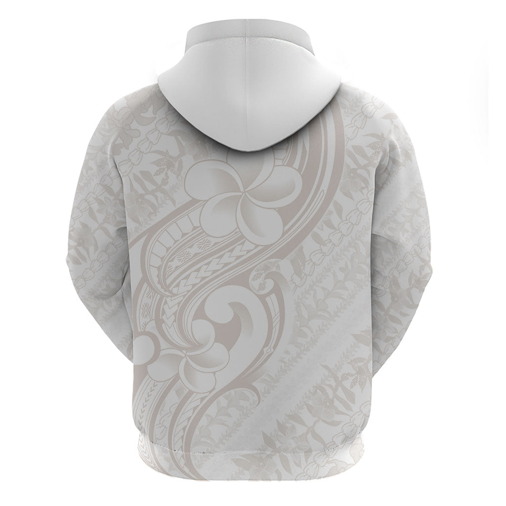 Hawaii Plumeria Lokelani Pikake Lei Hoodie Sandy Beige Polynesian Tattoo LT9 - Polynesian Pride