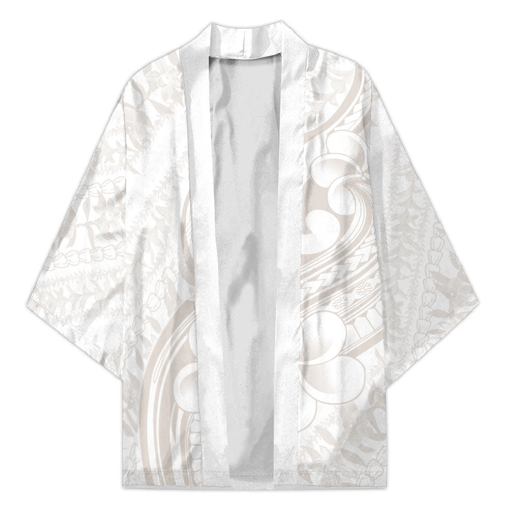 Hawaii Plumeria Lokelani Pikake Lei Kimono Sandy Beige Polynesian Tattoo LT9 Unisex Beige - Polynesian Pride