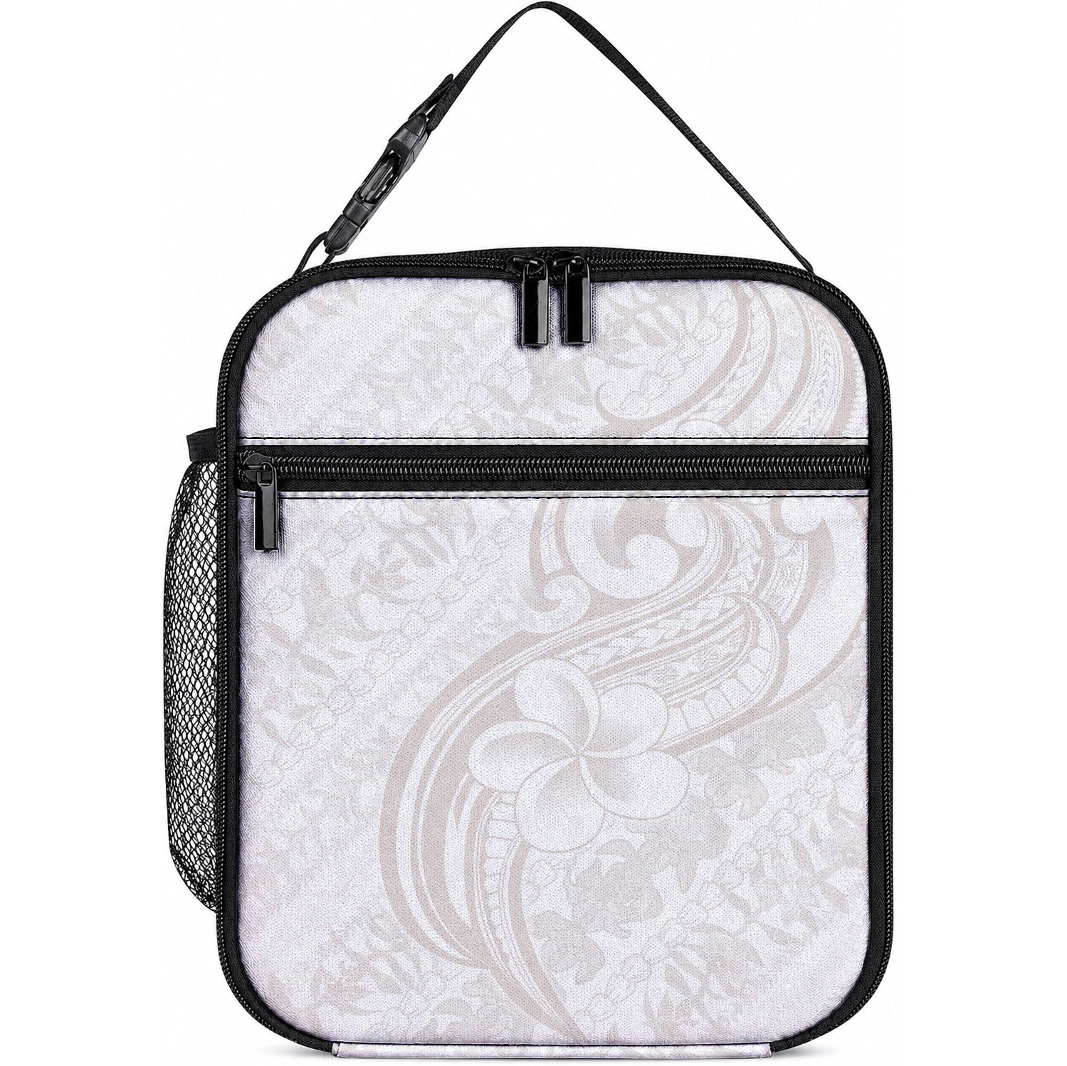 Hawaii Plumeria Lokelani Pikake Lei Lunch Bag Sandy Beige Polynesian Tattoo LT9 10.2 × 8.3 × 4.3 inch Beige - Polynesian Pride