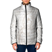 Hawaii Plumeria Lokelani Pikake Lei Padded Jacket Sandy Beige Polynesian Tattoo LT9 Men Beige - Polynesian Pride