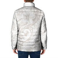 Hawaii Plumeria Lokelani Pikake Lei Padded Jacket Sandy Beige Polynesian Tattoo LT9 - Polynesian Pride