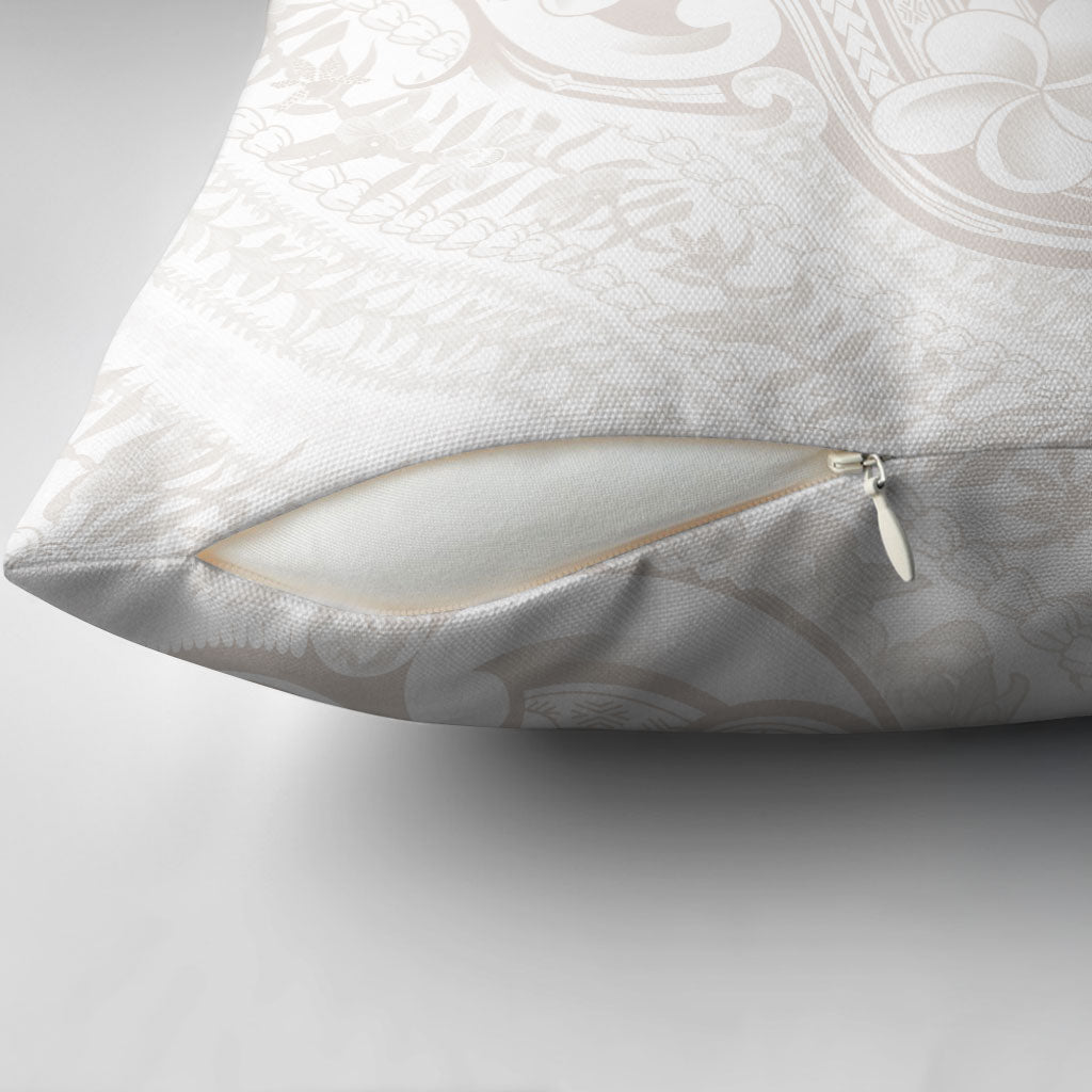 Hawaii Plumeria Lokelani Pikake Lei Pillow Cover Sandy Beige Polynesian Tattoo LT9 - Polynesian Pride