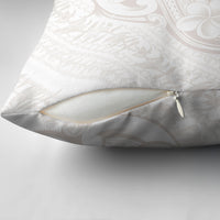 Hawaii Plumeria Lokelani Pikake Lei Pillow Cover Sandy Beige Polynesian Tattoo LT9 - Polynesian Pride