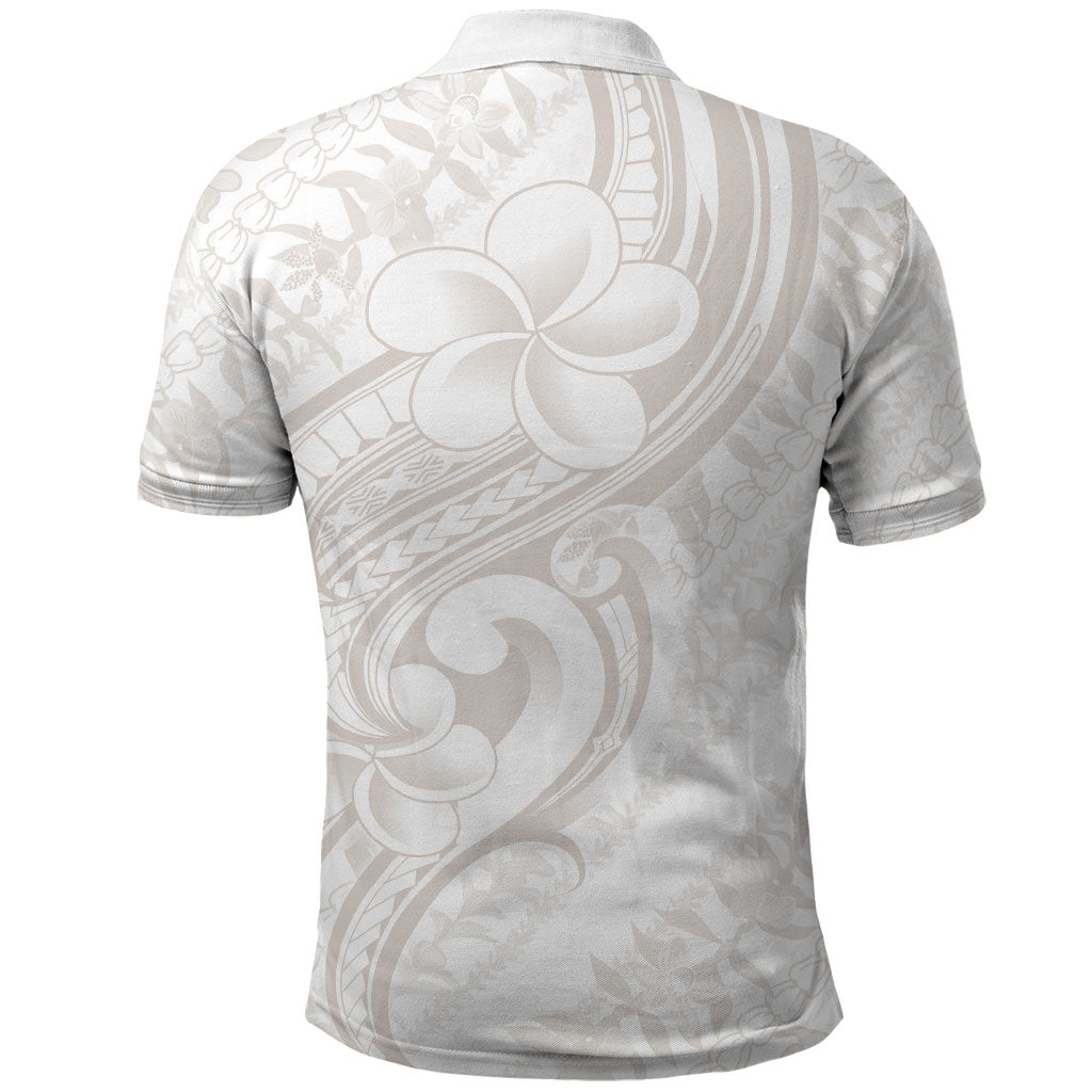Hawaii Plumeria Lokelani Pikake Lei Polo Shirt Sandy Beige Polynesian Tattoo LT9 - Polynesian Pride