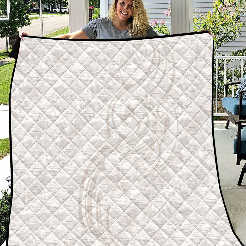 Hawaii Plumeria Lokelani Pikake Lei Quilt Sandy Beige Polynesian Tattoo LT9 Beige - Polynesian Pride
