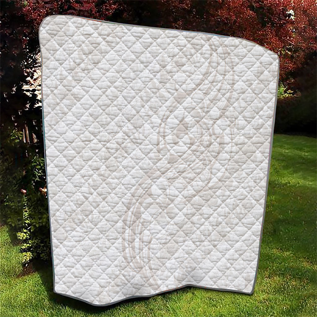 Hawaii Plumeria Lokelani Pikake Lei Quilt Sandy Beige Polynesian Tattoo