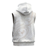 Hawaii Plumeria Lokelani Pikake Lei Sleeveless Zip Hoodie Sandy Beige Polynesian Tattoo