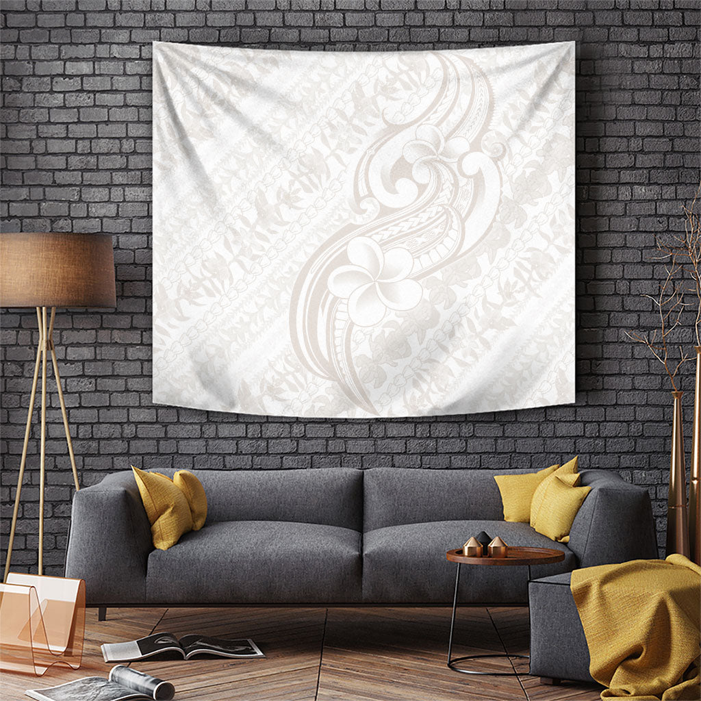 Hawaii Plumeria Lokelani Pikake Lei Tapestry Sandy Beige Polynesian Tattoo LT9 Beige - Polynesian Pride