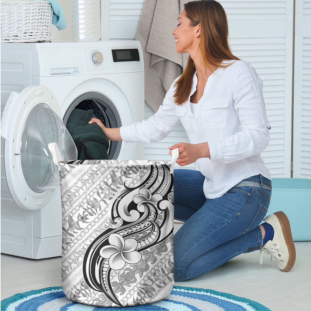 Hawaii Plumeria Lokelani Pikake Lei Laundry Basket Ele'ele Polynesian Tattoo