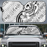 Hawaii Plumeria Lokelani Pikake Lei Auto Sun Shade Ele'ele Polynesian Tattoo