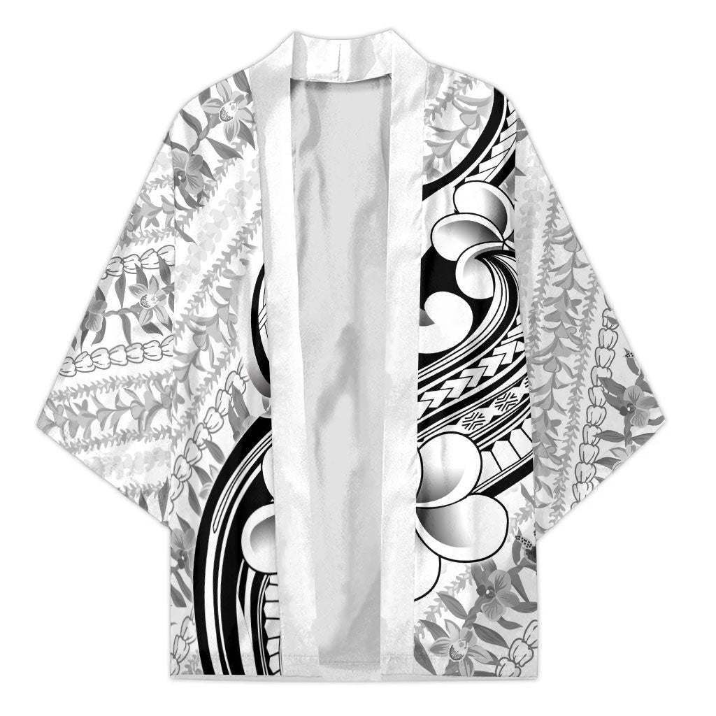 Hawaii Plumeria Lokelani Pikake Lei Kimono Ele'ele Polynesian Tattoo LT9 Unisex Black - Polynesian Pride