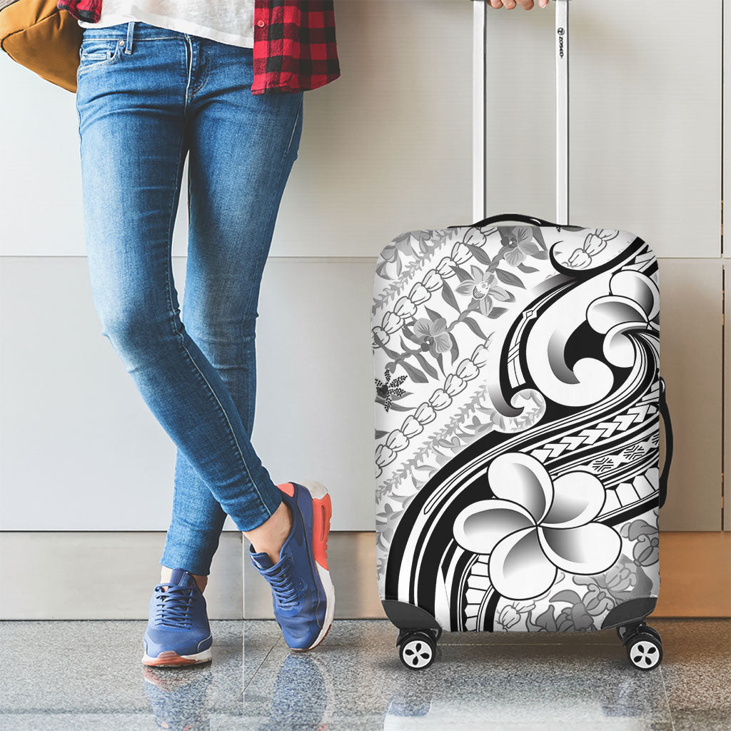 Hawaii Plumeria Lokelani Pikake Lei Luggage Cover Ele'ele Polynesian Tattoo
