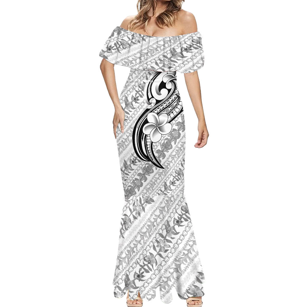 Hawaii Plumeria Lokelani Pikake Lei Mermaid Dress Ele'ele Polynesian Tattoo LT9 - Polynesian Pride