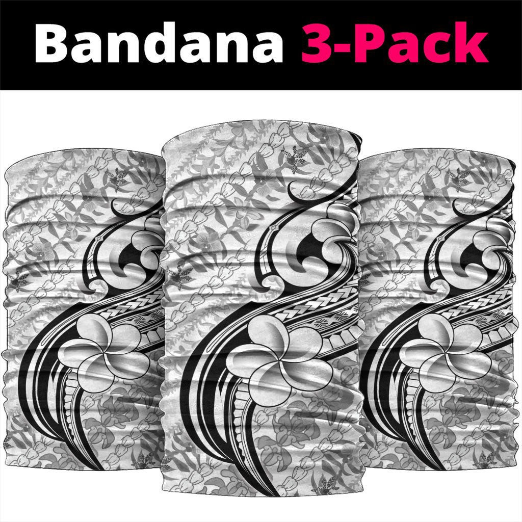Hawaii Plumeria Lokelani Pikake Lei Neck Gaiter Ele'ele Polynesian Tattoo