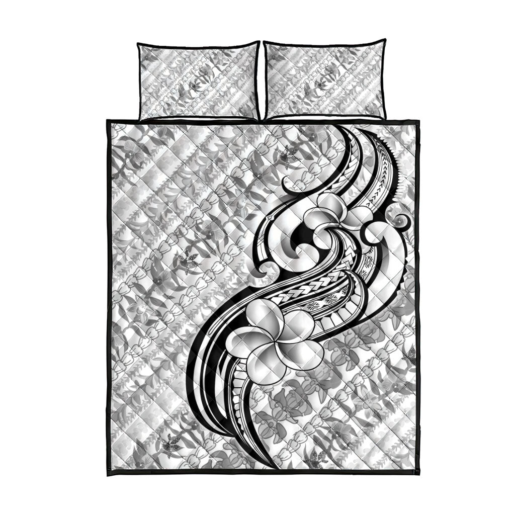 Hawaii Plumeria Lokelani Pikake Lei Quilt Bed Set Ele'ele Polynesian Tattoo LT9 - Polynesian Pride