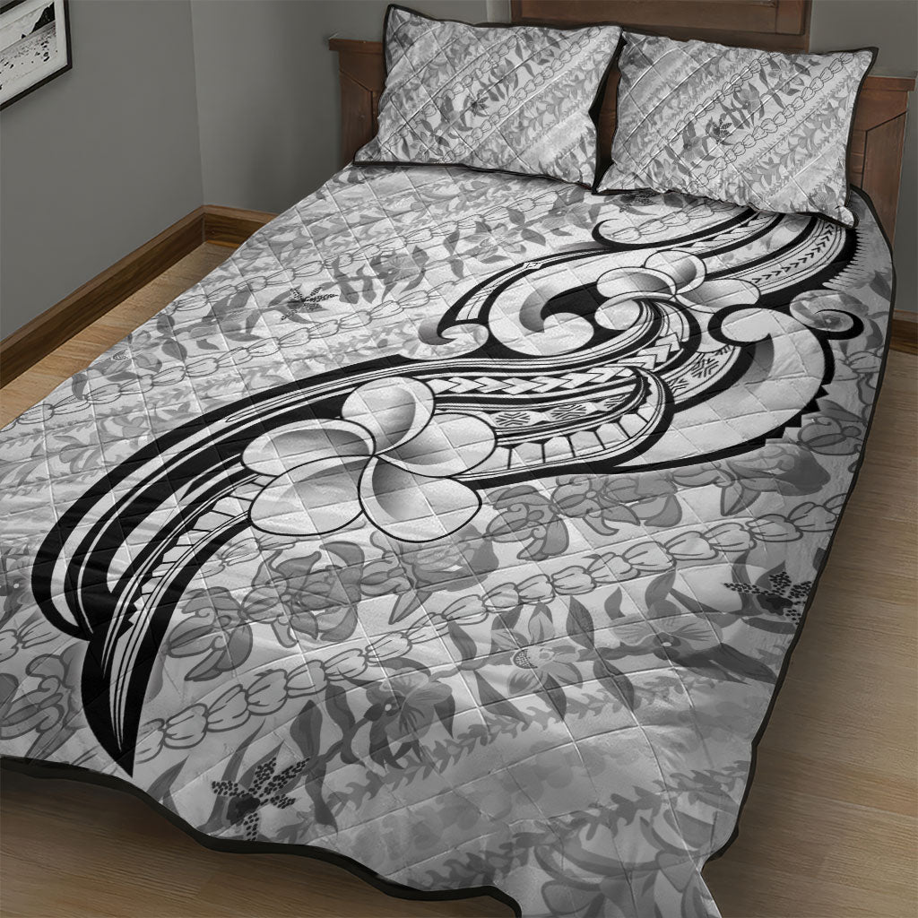 Hawaii Plumeria Lokelani Pikake Lei Quilt Bed Set Ele'ele Polynesian Tattoo LT9 - Polynesian Pride