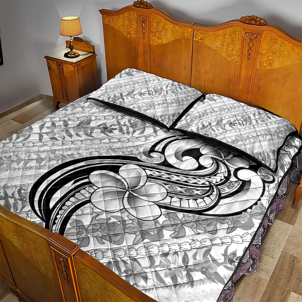 Hawaii Plumeria Lokelani Pikake Lei Quilt Bed Set Ele'ele Polynesian Tattoo LT9 - Polynesian Pride
