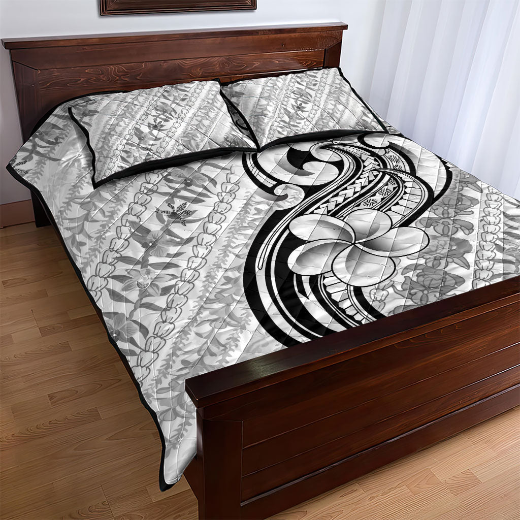 Hawaii Plumeria Lokelani Pikake Lei Quilt Bed Set Ele'ele Polynesian Tattoo LT9 - Polynesian Pride