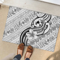 Hawaii Plumeria Lokelani Pikake Lei Rubber Doormat Ele'ele Polynesian Tattoo
