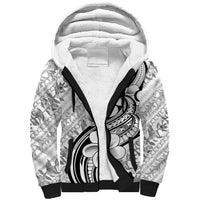 Hawaii Plumeria Lokelani Pikake Lei Sherpa Hoodie Ele'ele Polynesian Tattoo LT9 Unisex Black - Polynesian Pride
