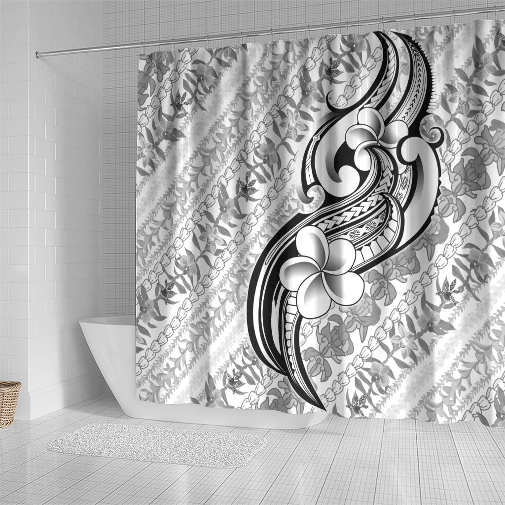 Hawaii Plumeria Lokelani Pikake Lei Shower Curtain Ele'ele Polynesian Tattoo LT9 - Polynesian Pride