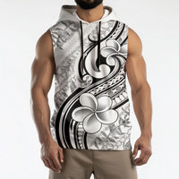 Hawaii Plumeria Lokelani Pikake Lei Sleeveless Hoodie Ele'ele Polynesian Tattoo LT9 - Polynesian Pride