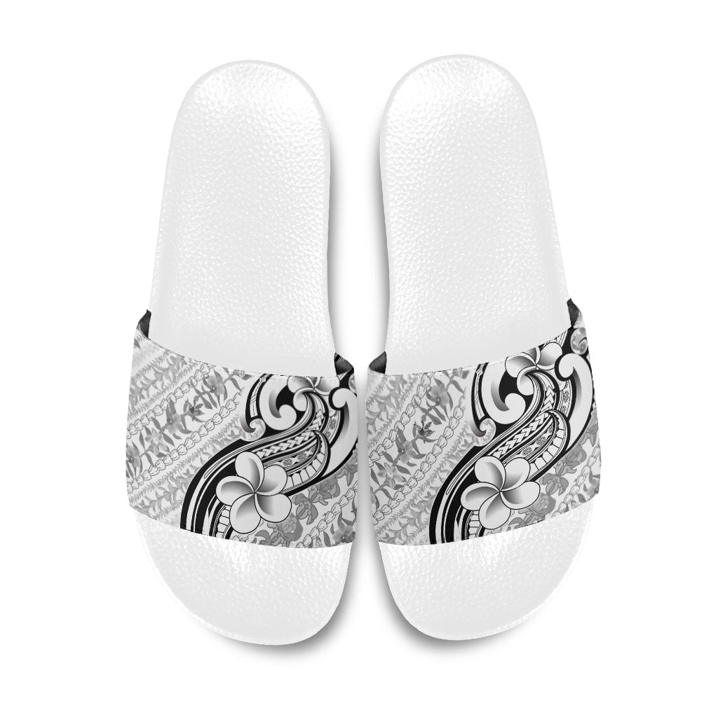 Hawaii Plumeria Lokelani Pikake Lei Slide Sandals Ele'ele Polynesian Tattoo