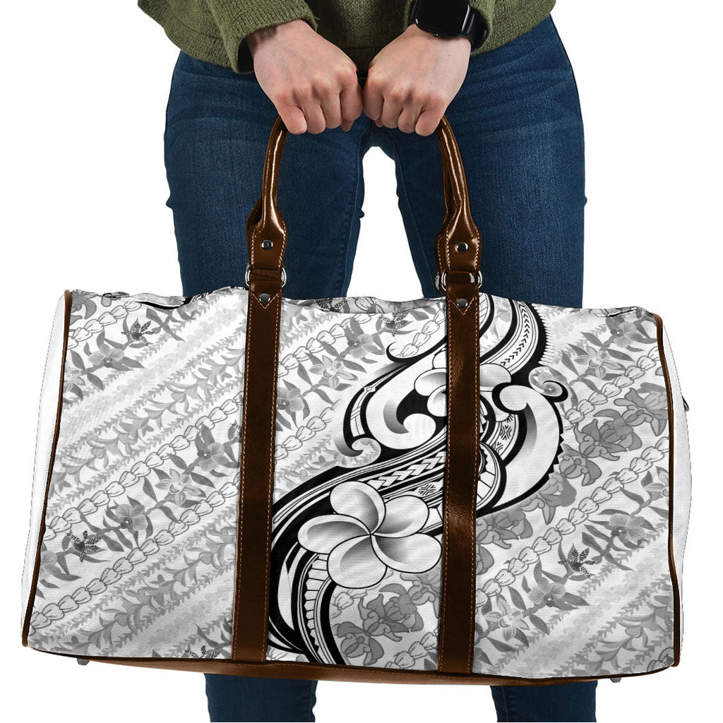 Hawaii Plumeria Lokelani Pikake Lei Travel Bag Ele'ele Polynesian Tattoo LT9 Black - Polynesian Pride