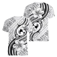 Hawaii Plumeria Lokelani Pikake Lei Women V-Neck T-Shirt Ele'ele Polynesian Tattoo
