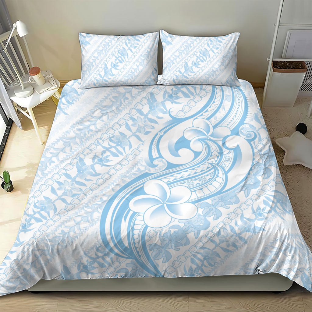Hawaii Plumeria Lokelani Pikake Lei Bedding Set Uliuli Polynesian Tattoo