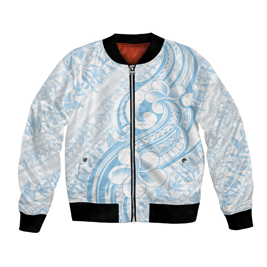 Hawaii Plumeria Lokelani Pikake Lei Bomber Jacket Uliuli Polynesian Tattoo